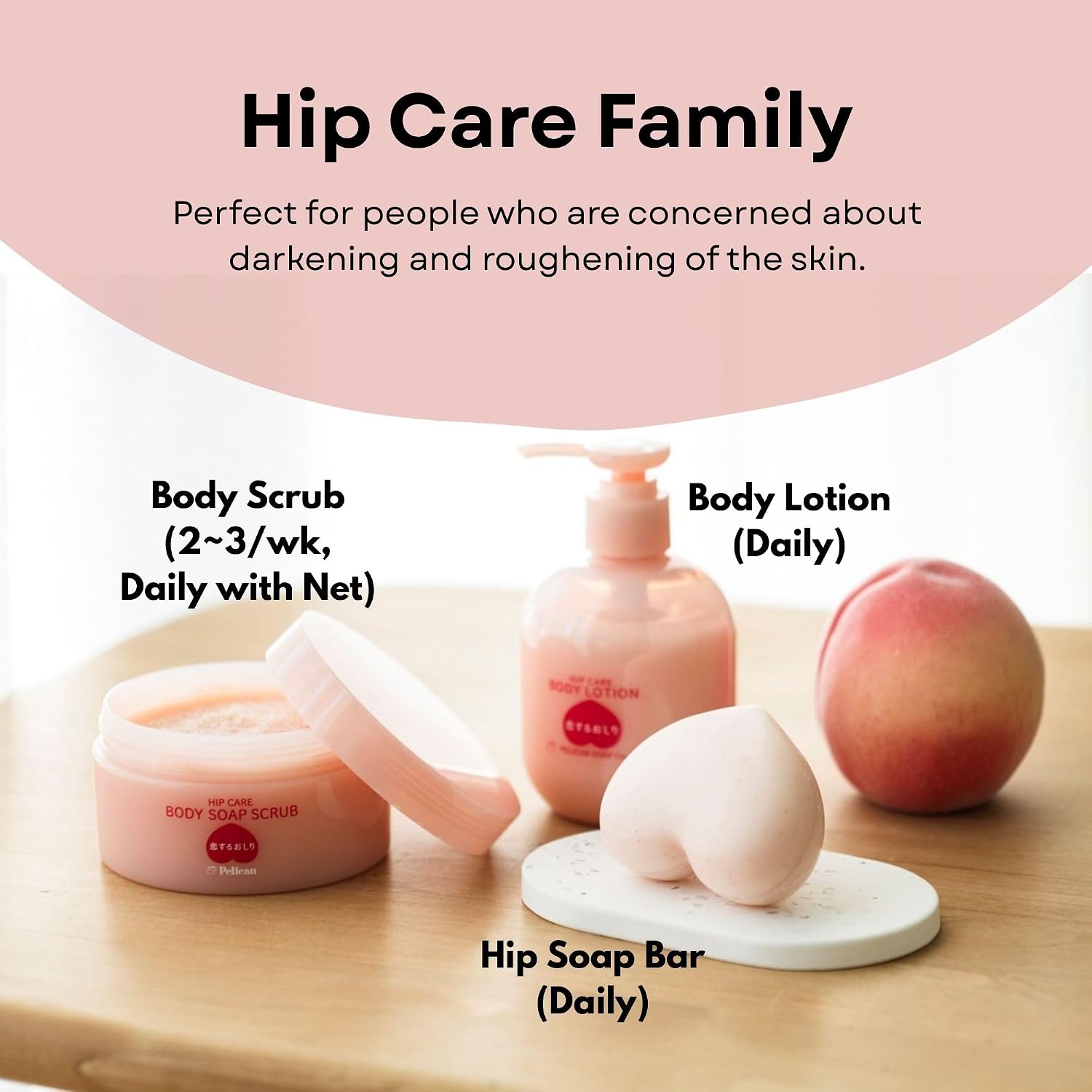 Pelican Soap Hip Care Body Soap Scrub Sweet Peach [180g]